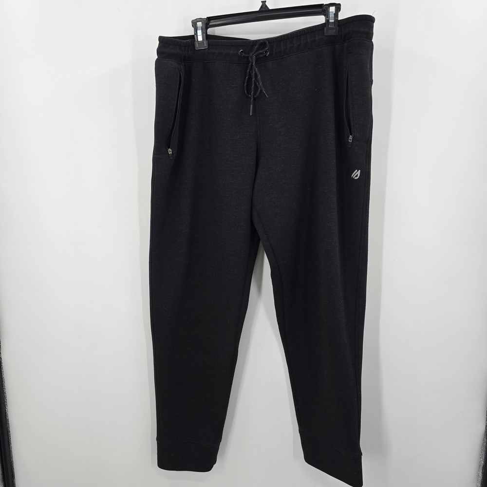 Eddie Bauer Men's Charcoal Heather Jogger Sweatpants XL‎ Zipper Pockets Athletic